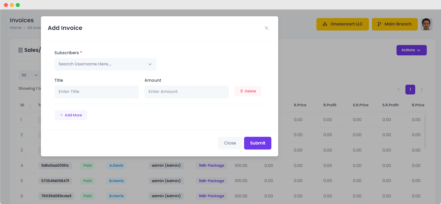 Add Invoice