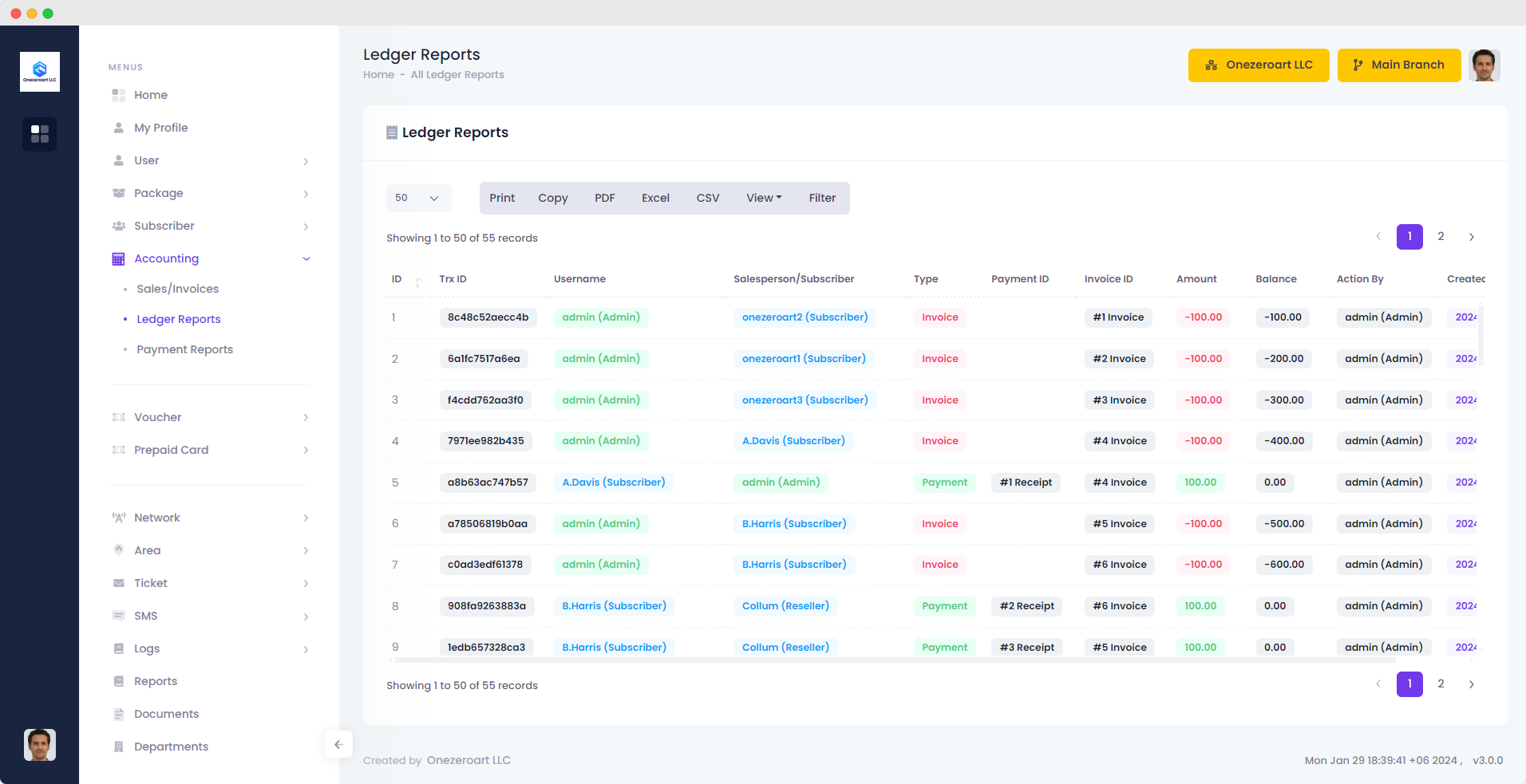 Ledger Reports